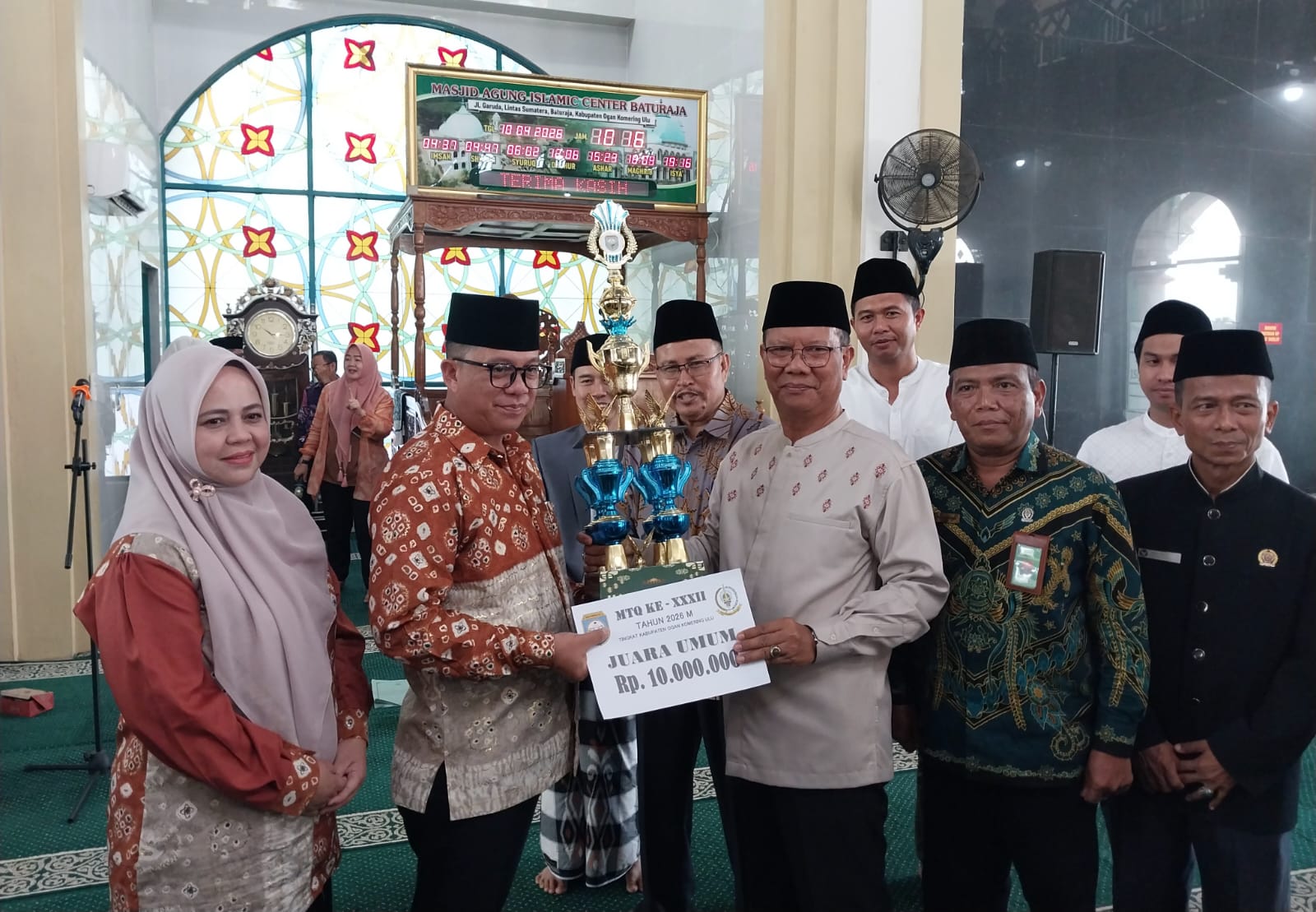 Kecamatan Baturaja Timur Juara Umum MTQ XXXII OKU