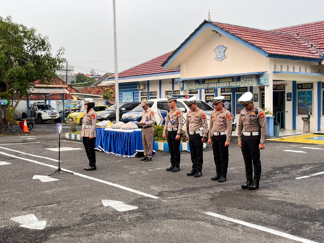 Hari Lalu Lintas Bhayangkara ke-71, Satlantas Polres OKU Gelar Apel Gabungan